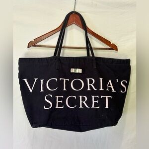 Victorias Secret Canvas Tote Black